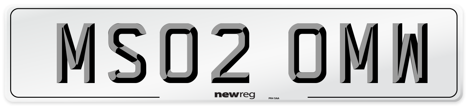 MS02 OMW Number Plate from New Reg